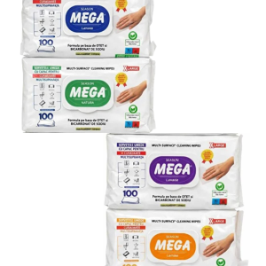 Mega Șervețele Umede Universale Multisuprafețe, Diverse Arome, 100 Bucăți