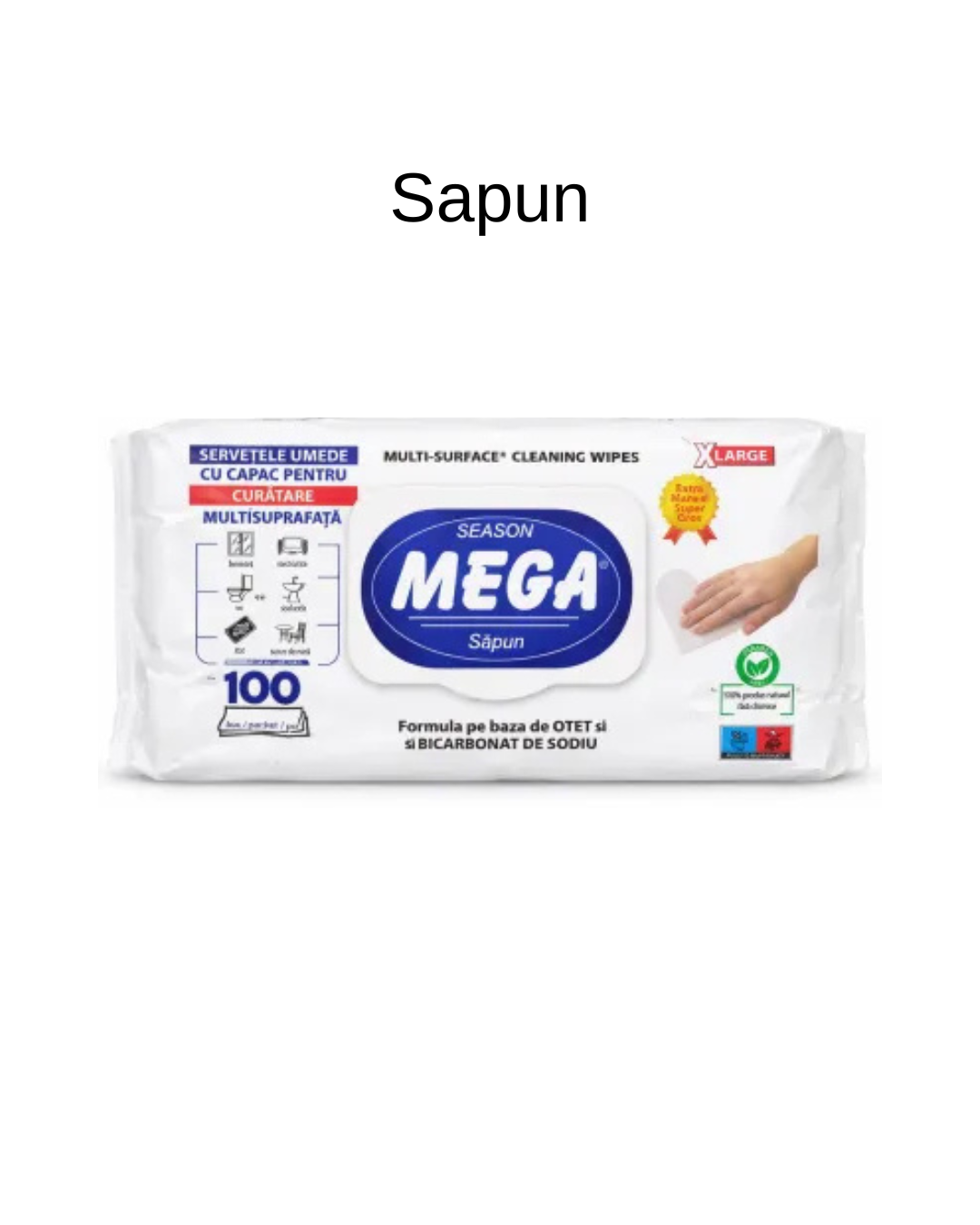 Mega Șervețele Umede Universale Multisuprafețe, Diverse Arome, 100 Bucăți - imagine 2
