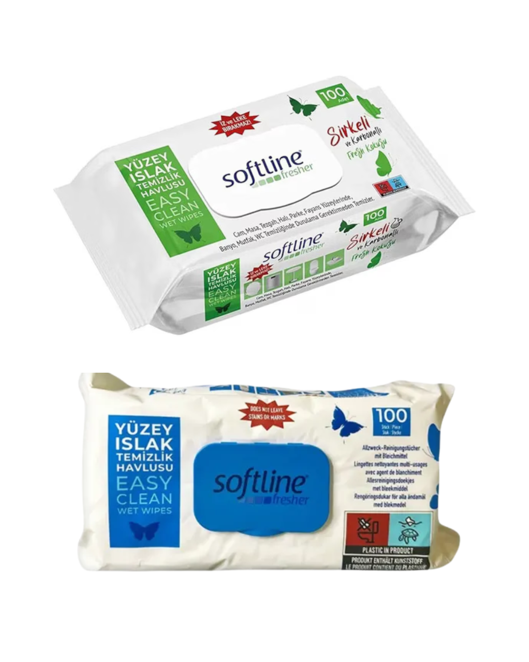 Softline Șervețele Umede Universale Multisuprafețe, Diverse Arome, 100 Bucăți