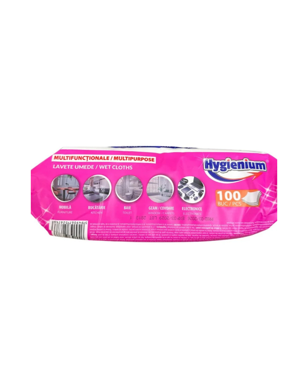 Hygienium Șervețele Umede Universale Multisuprafețe, cu Bicarbonat și Oțet, Diverse Arome, 100 Bucăți - imagine 5
