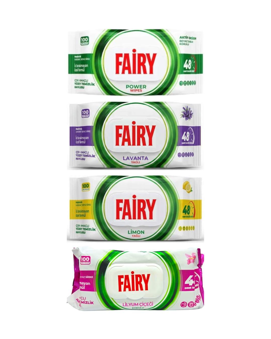 Fairy Șervețele Umede Universale Multisuprafețe, Diverse Arome, 100 Bucăți