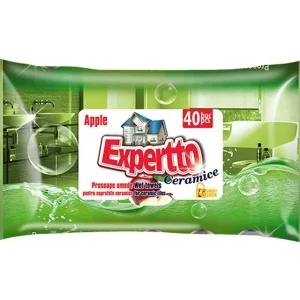 Expertto Șervețele Umede pentru Suprafețe Ceramice, Măr, 40 Bucăți
