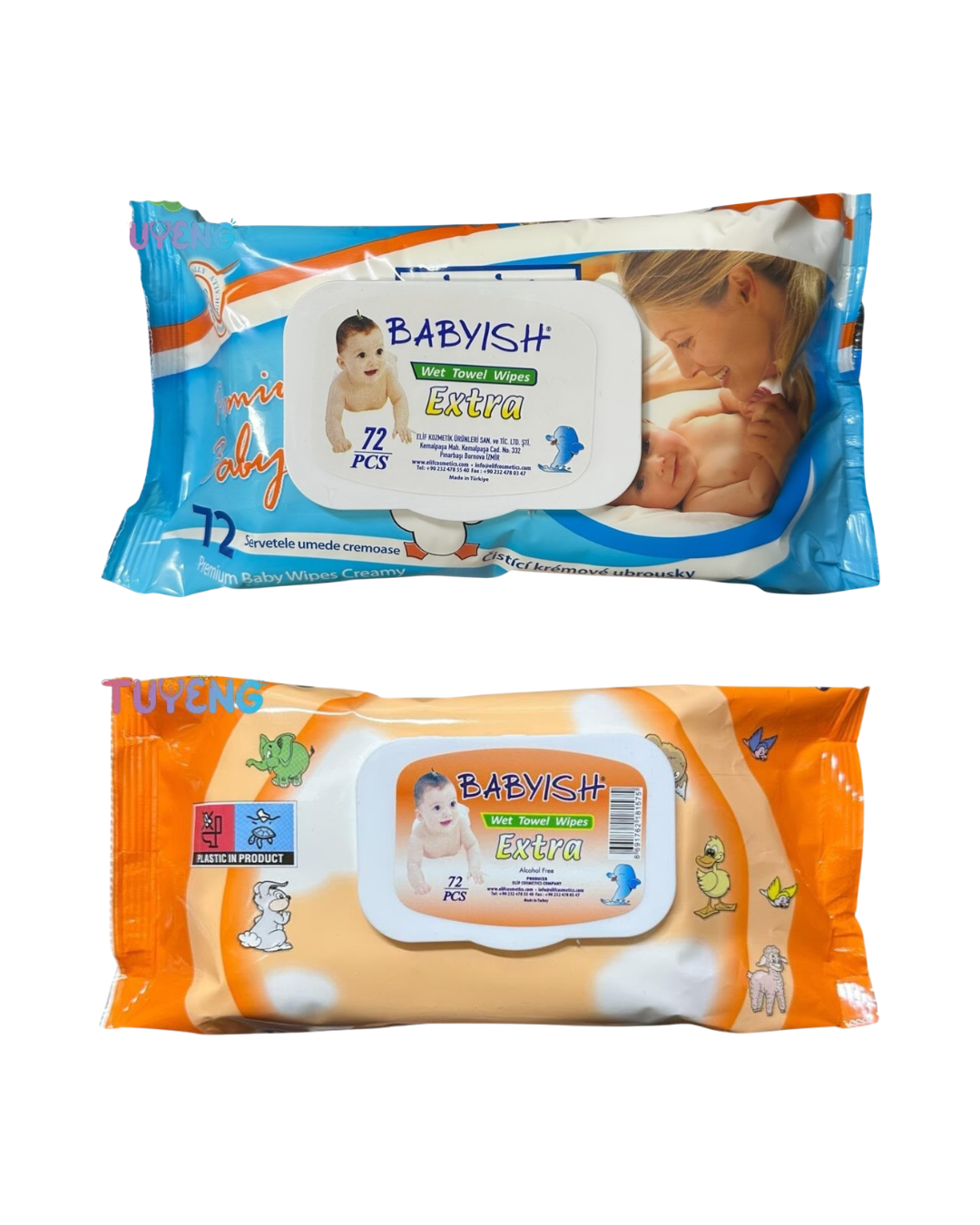 Babyish Șervețele Umede Baby, Diverse modele, 72 Bucăți