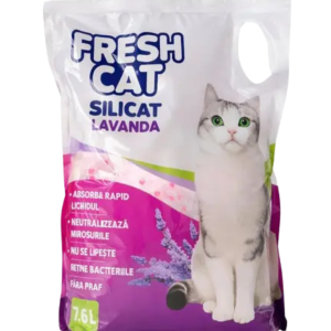Fresh Cat Silicat pentru Pisici, Lavandă, 7.6 L