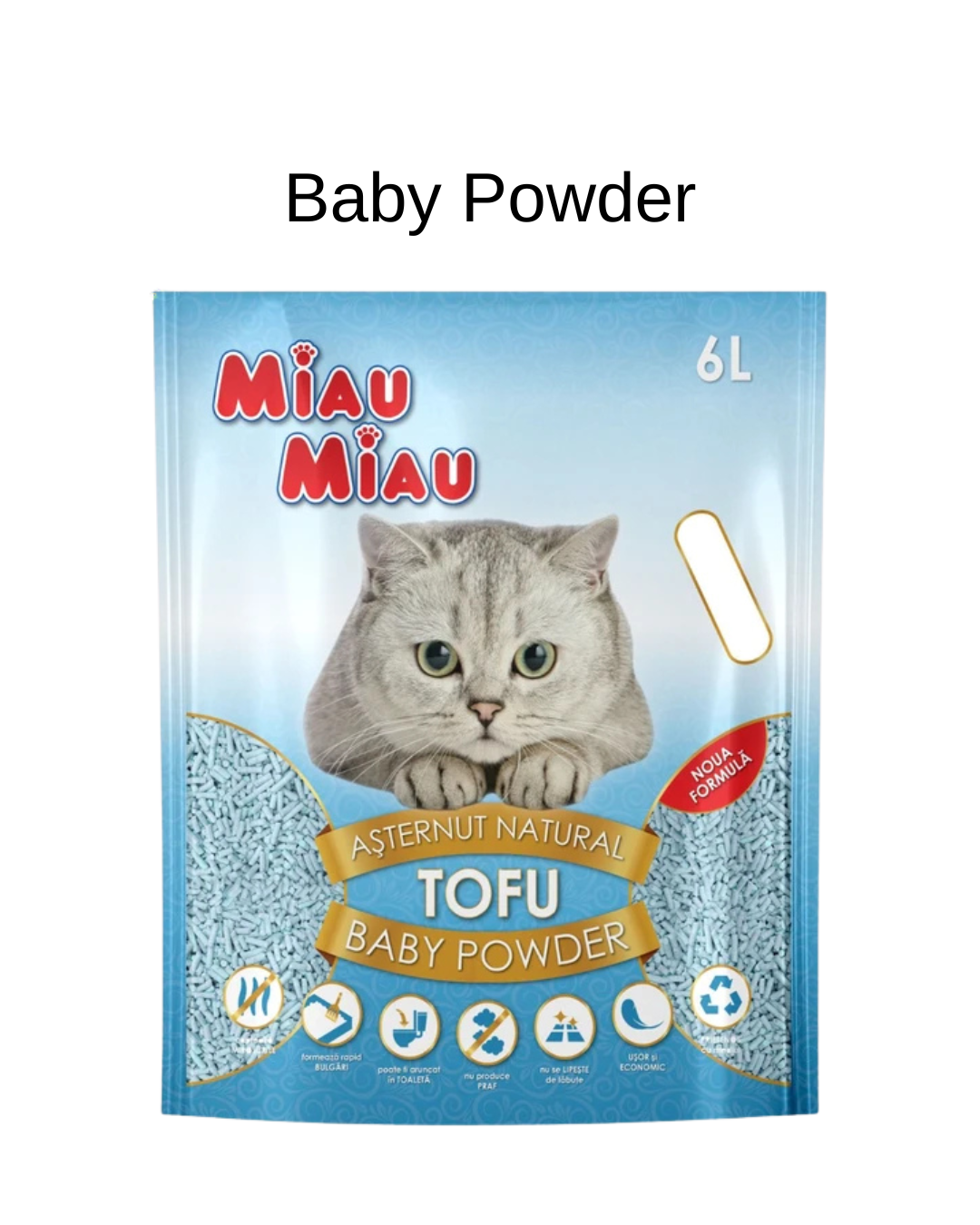 Miau Miau Tofu pentru Pisici, Lavandă, 6 L, Diverse arome - imagine 4