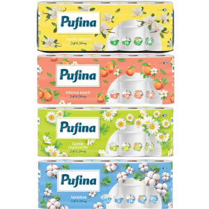 Pufina Hârtie Igienică, 3 Straturi, 10 Role, Diverse arome