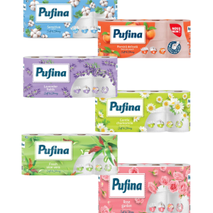 Pufina Hârtie Igienică, 3 Straturi, 8 Role, Diverse arome