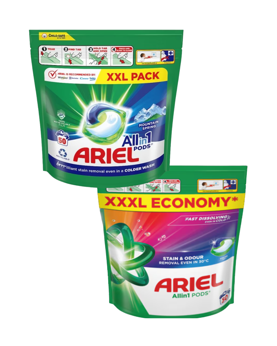 Ariel Det Capsule Pods All-in-1 Plus – 50 buc, regular & color