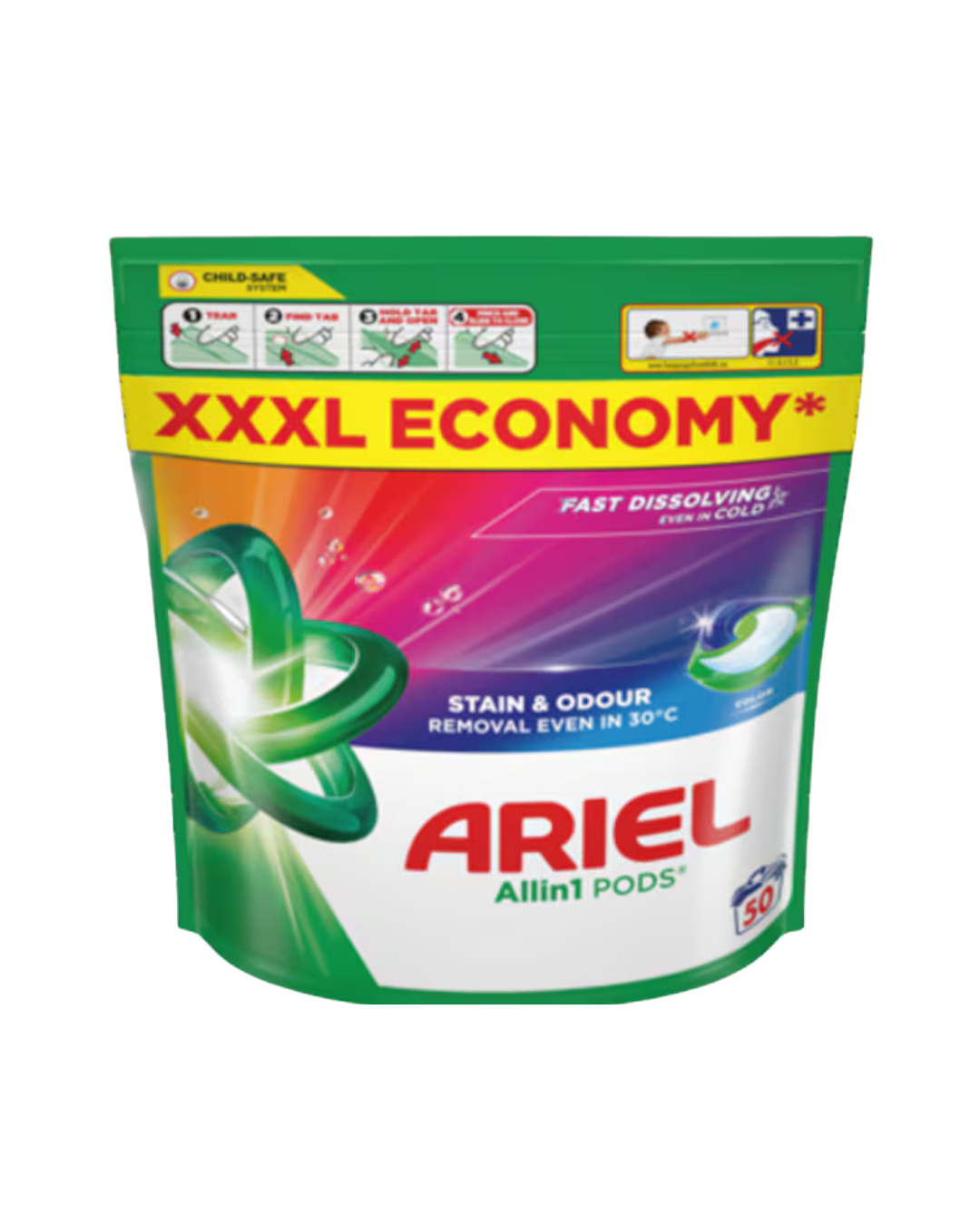 Ariel Det Capsule Pods All-in-1 Plus – 50 buc, regular & color - imagine 3