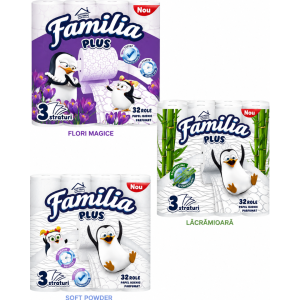 Familia Hârtie Igienică, 3 Straturi, 32 Role, Diverse arome