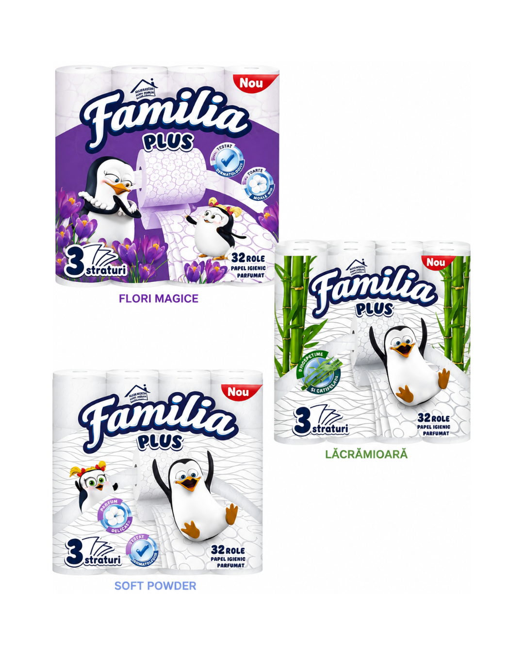 Familia Hârtie Igienică, 3 Straturi, 32 Role, Diverse arome