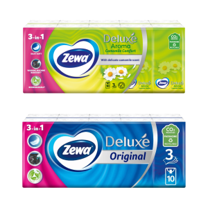 Zewa Deluxe Batiste Nazale, 3 Straturi, 10/set, Diverse arome