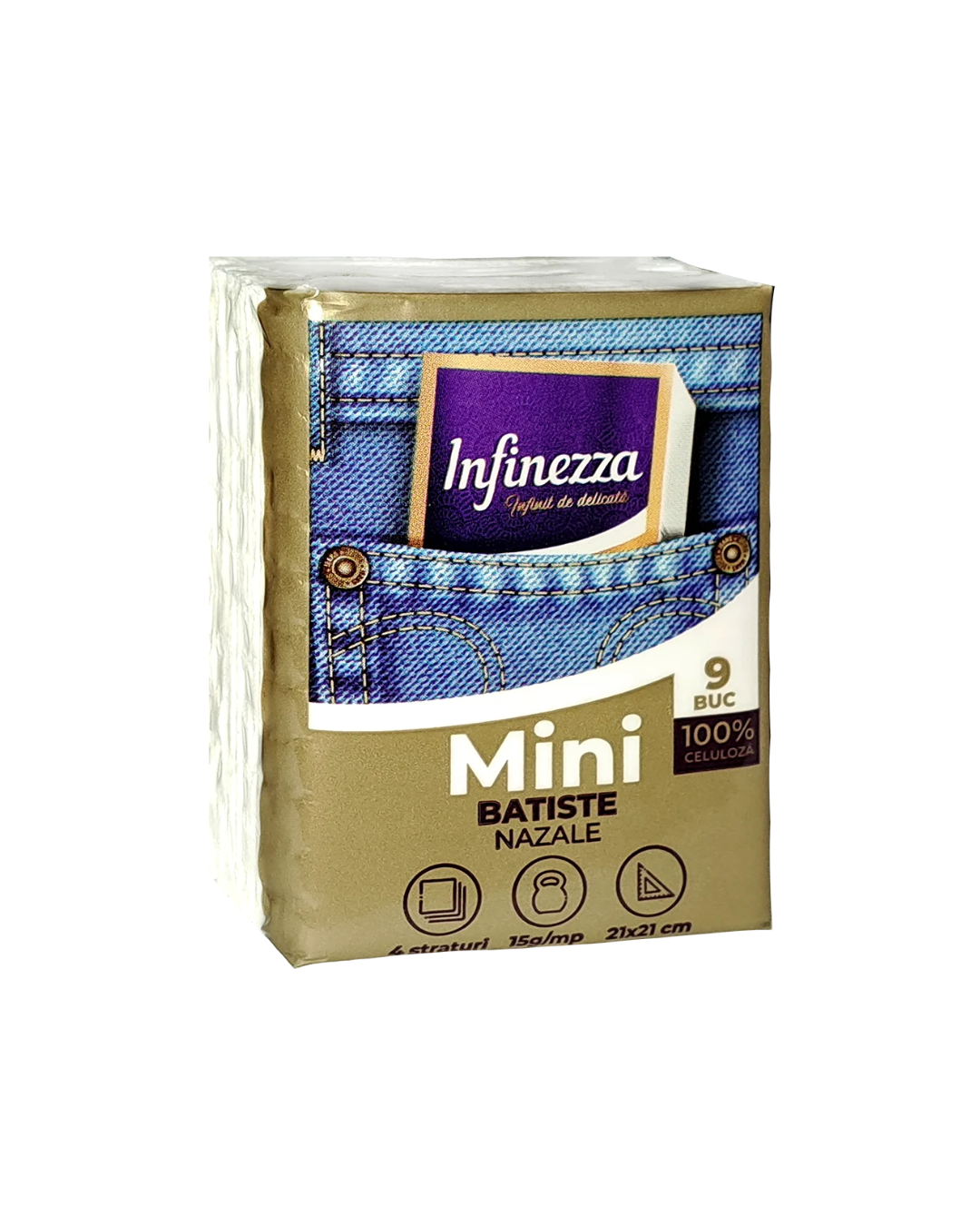 Infinezza Mini Pocket Batiste Nazale, 4 Straturi, 10/Set - imagine 2