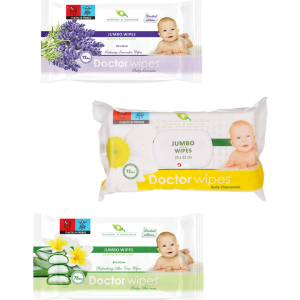 Doctor Wipe's Jumbo Pack Șervețele Umede, Diverse Arome, 72 Bucăți