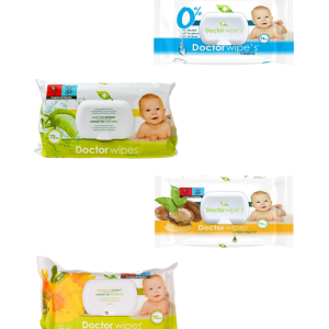 Doctor Wipe's Baby Șervețele Umede, Diverse Arome, 72 Bucăți, cu capac