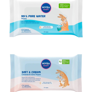 Nivea Baby Șervețele Umede, Diverse sortimente, 57 Bucăți