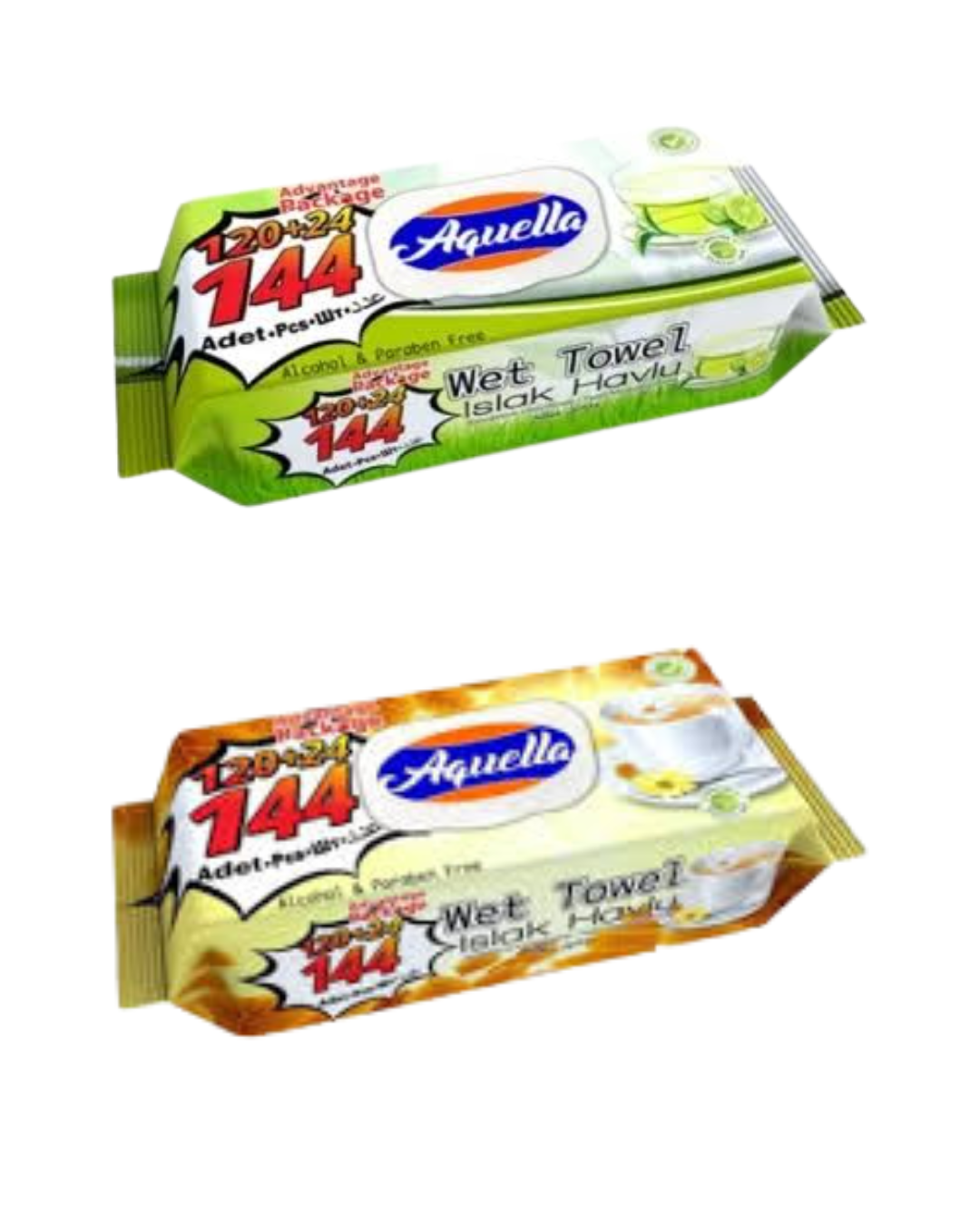 Aquella Șervețele Umede, Diverse Arome, 144 Bucăți