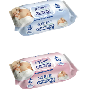 Softline Comfort Șervețele Umede, 120 Bucăți, cu capac