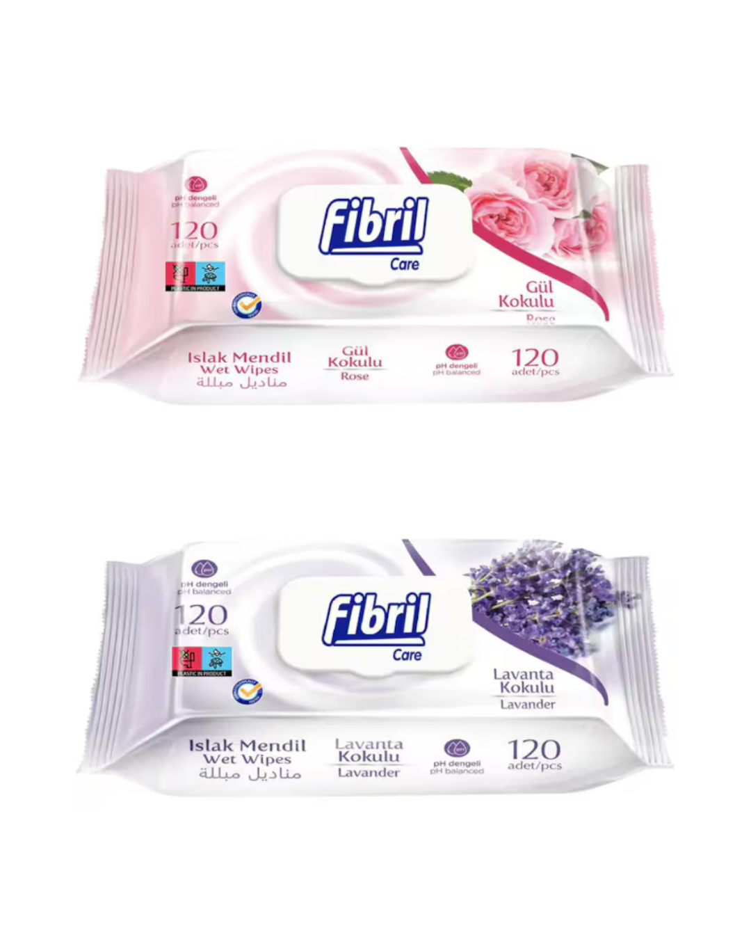 Fibril Care Șervețele Umede, Diverse Arome, 120 Bucăți
