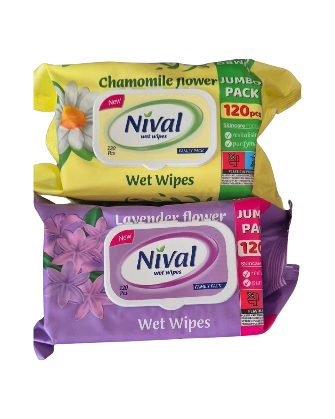 Nival Jumbo Pack Șervețele Umede, Diverse arome, 120 Bucăți
