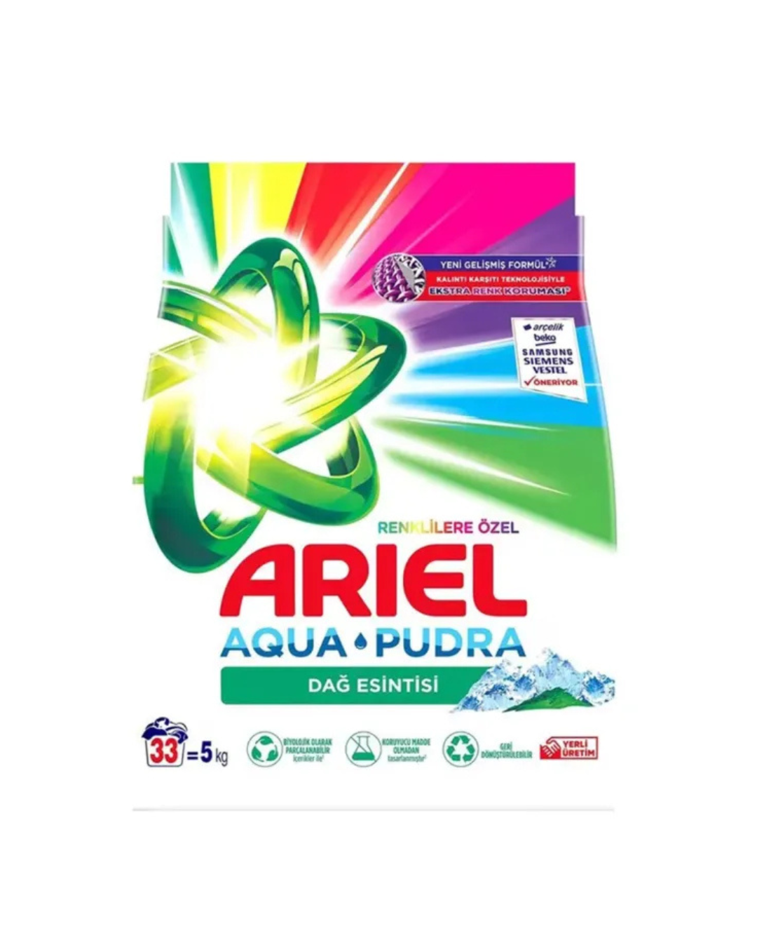 Ariel Detergent Automat – 5 kg / 33 spălări,mountain spring color