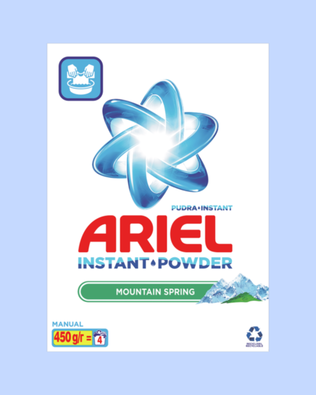 Ariel Detergent Manual Mountain Spring – 450 g