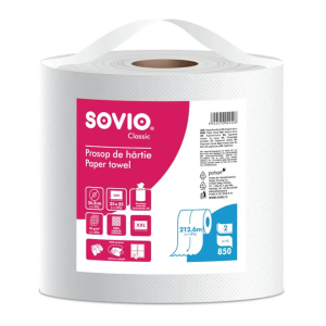 SOVIO Monorolă Prosop de Hârtie, 2 Straturi, 850 Foi