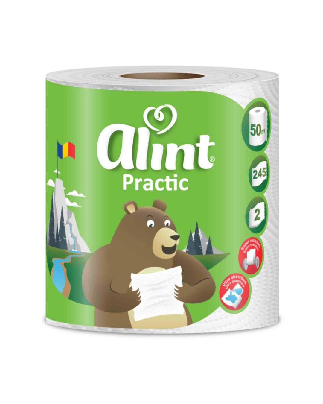 Alint Practic Prosop de Hârtie, 2 Straturi, 245 Foi