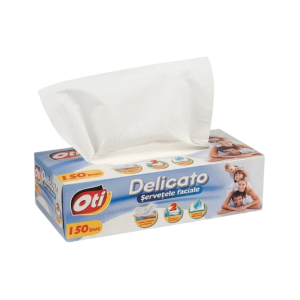 OTI Delicato Șervețele Faciale în Cutie, 2 Straturi, 150 Bucăți