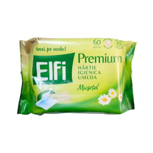 Elfi Hârtie Igienică Umedă cu Mușețel, 60 Bucăți/Pachet