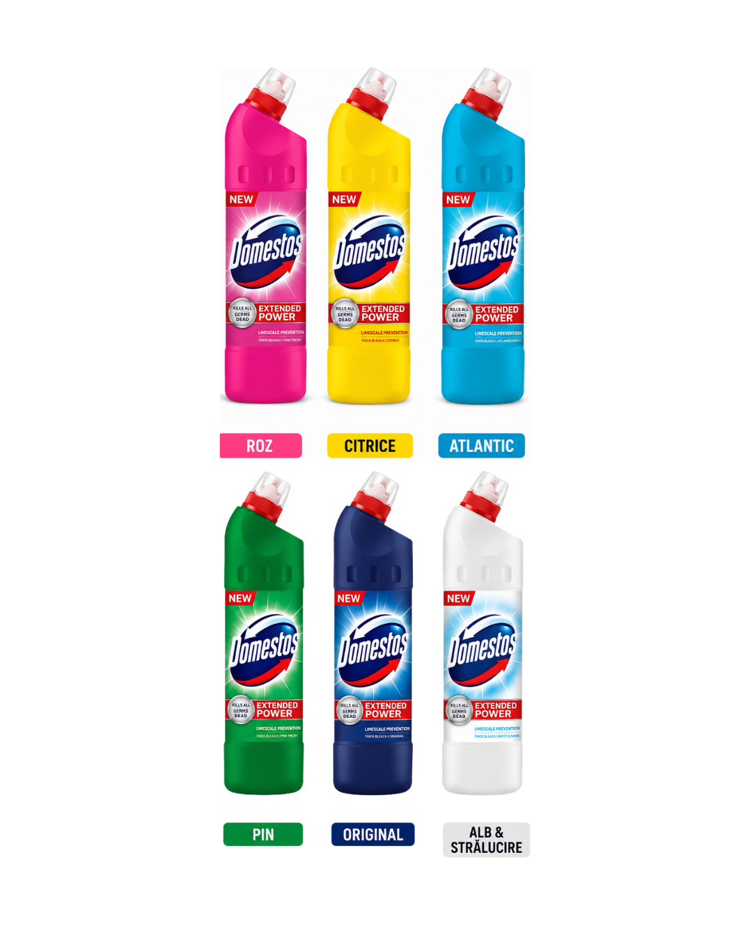 Domestos Extended Power Dezinfectant pt toaleta, 1 L, Diverse sortimente