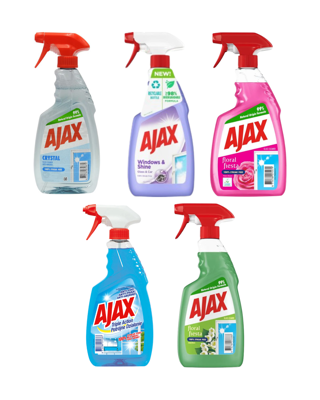 Ajax Soluție pentru Geamuri, 500 ml – diverse sortimente