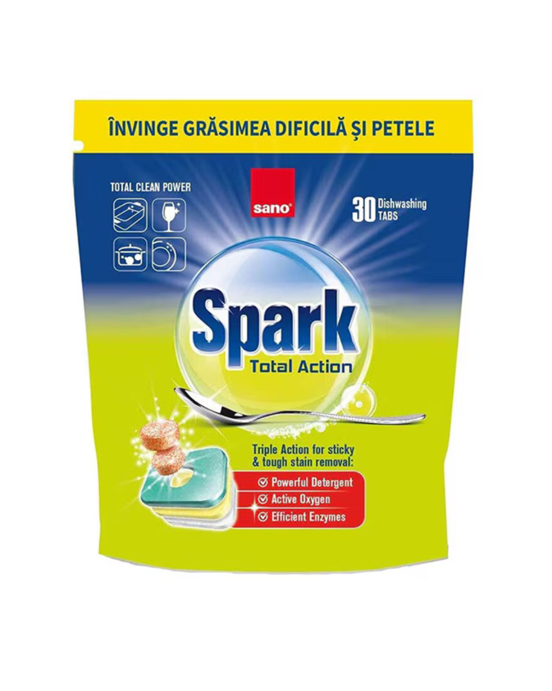 Sano Spark Detergent pt Mașina de Spălat Vase, 30 Tablete