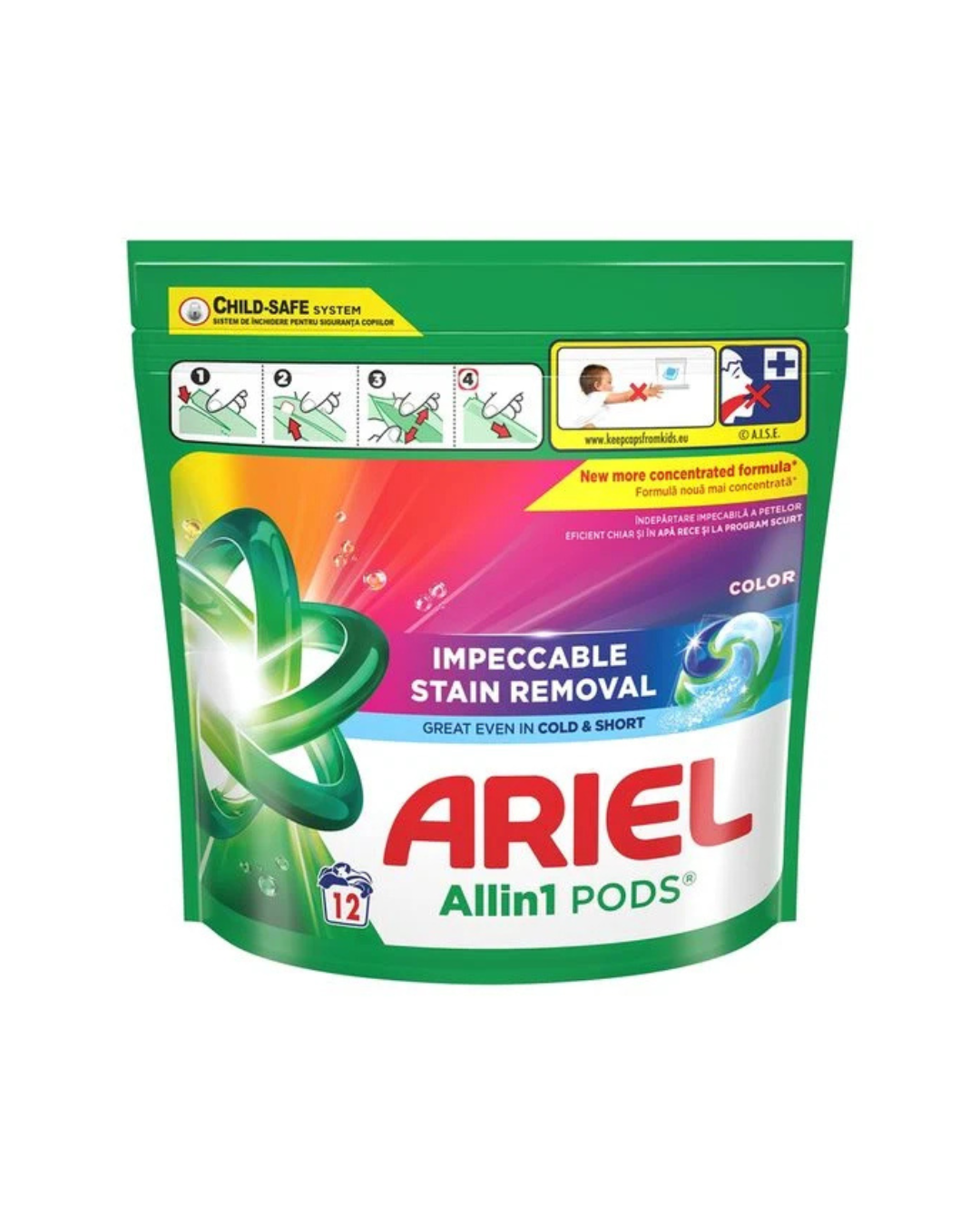 Ariel Detergent Capsule All-in-1 PODS – 12 capsule/punga – Mountain Spring & Color - imagine 3