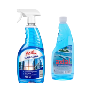 Axial Detergent + Rezervă pentru Geamuri cu Pulverizator – 750 ml + 750 ml