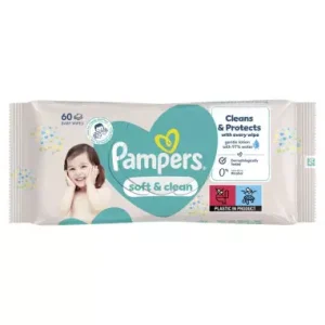 Pampers Șervețele Umede Soft & Clean – 60 Bucăți
