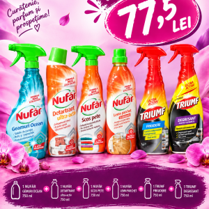 🧹 Pachet Nufăr & Triumf – 6 produse pentru curățenia casei ✨